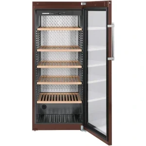 Liebherr Vitrina vinuri WKt 4552, 435 L, 201 sticle, Clasa F, Control electronic, 165 cm, Maro