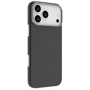 Lemontti Capac protectie spate Slim Aramid/Kevlar Magsafe 600D Black pentru iPhone 17 Pro