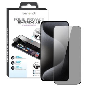 Lemontti Sticla Privacy Full Fit Black pentru iPhone 17/iPhone 17 Pro