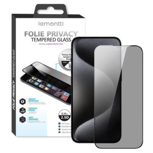 Lemontti Sticla Privacy Full Fit Black pentru iPhone 16 Plus