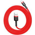 Cablu de date / adaptor Baseus Cafule, USB Male la Lightning Male, 1 m, Red