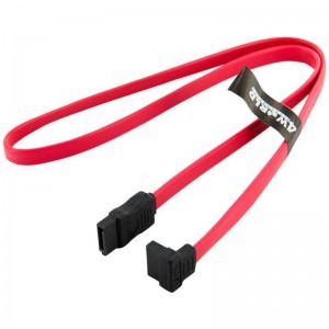 4World SATA-II Female - SATA-II Female, conector 90 grade, 0.6m, rosu
