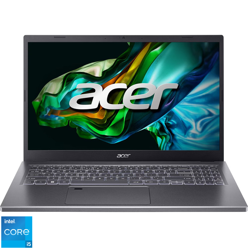 Laptop Acer 15.6'' Aspire 5 A515-58GM, FHD IPS, Procesor Intel® Core™ i5-13420H (12M Cache, up to 4.60 GHz), 16GB DDR4, 512GB SSD, GeForce RTX 2050 4GB, No OS, Steel Gray