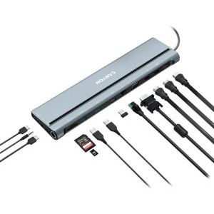 Canyon Multiport Universal USB Tip C 14-in-1, putere 100W