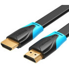 Cablu video Vention HDMI Male - HDMI Male, 4K@60Hz, 2 m, cablu plat, negru/albastru