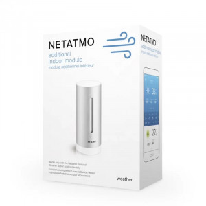Netatmo Modul aditional interior pentru statie meteo, Wi-Fi, Monitorizare temperatura, umiditate si CO2