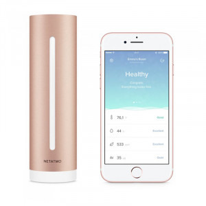 Netatmo Dispozitiv de masurare a calitatii aerului Home Coach, Temperatura, Umiditate, CO2, Zgomot