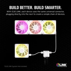 Corsair iCUE Link LX120 RGB Starter Kit 120mm Three Fan Pack White