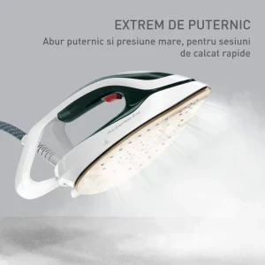 Tefal Statie de calcat Pro Express Eco GV9E21E0, 2200W, 140g/min, Alb/Verde