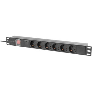 Lanberg PDU PDU-06F-0200-IEC-BK 6x SCHUKO, 2m, Black