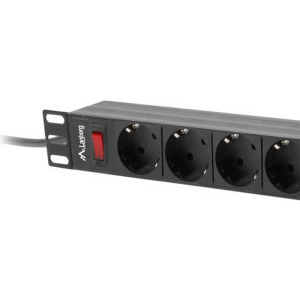 Lanberg PDU-09F-0300-BK, 9x SCHUKO, 3m, Black