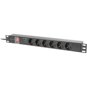 Lanberg PDU-06F-0200-BK, 6x SCHUKO, 2m, Black