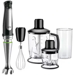 Braun Mixer vertical MultiQuick 7 MQ7045X, 1000W, 1.25 L / 0.6 L / 0.35L, Negru/Argintiu