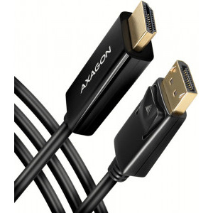 Cablu video AXAGON DisplayPort v1.2 Male - HDMI v1.4b Male, 1.8m, negru