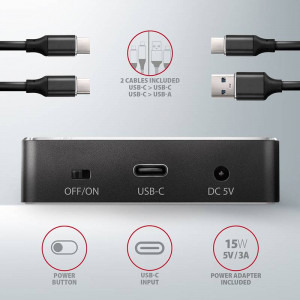 AXAGON Docking Station, ADSA-M2C, USB3.1 - 2x M.2