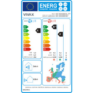 VIVAX H+ Design White, 18000 BTU, Clasa A++/A+, Wi-Fi Ready, Inverter, Golden Fin, Ionizator