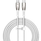 Cablu de date / adaptor Baseus Glimmer, USB-C Male la USB-C Male, 100 W, 2 m, White