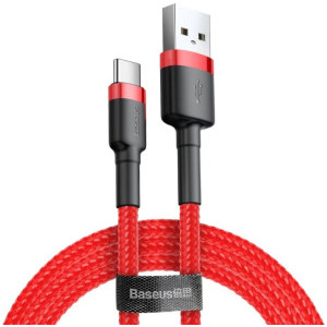 Cablu de date / adaptor Baseus Cafule, USB Male la USB-C Male, 1 m, Red