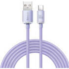 Cablu de date / adaptor Baseus Crystal Shine, USB Male la USB-C Male, 100 W, 1.2 m, Purple