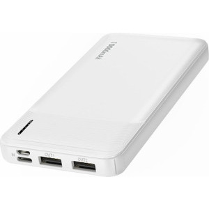 Lamtech LAM112105, 10000 mAh, 2x USB, 1x USB-C, 1x MicroUSB, White