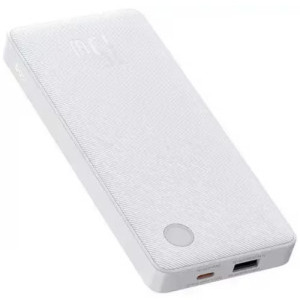 Baterie externa Baseus Airpow Lite, 10000 mAh, 1x USB, 1x USB-C, 15 W, White