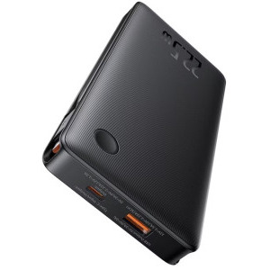 Baseus Airpow Lite, 10000 mAh, 1x USB, 2x USB-C, 22.5 W, Cablu USB-C & Lightning integrat, Black