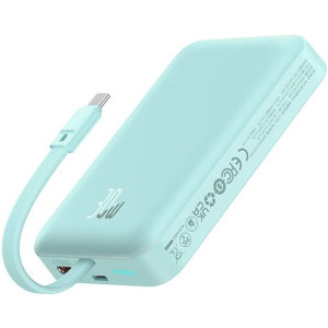 Baseus Magnetic Mini Wireless, 10000 mAh, 2x USB-C, 30 W, MagSafe, Cablu USB-C integrat, Blue