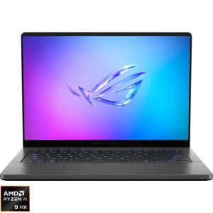 Laptop ASUS Gaming 14 ROG Zephyrus G14 GA403WW, 3K OLED 120Hz, Procesor AMD Ryzen™ AI 9 HX 370 (24M Cache, up to 5.10 GHz), 64GB LPDDR5X, 1TB SSD, GeForce RTX 5080 16GB, No OS, Eclipse Gray