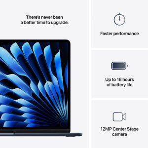 Apple 15.3'' MacBook Air 15 with Liquid Retina, Apple M4 chip (10-core CPU), 32GB, 1TB SSD, Apple M4 10-core GPU, macOS, Midnight, INT keyboard, 2025
