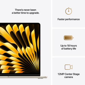 Apple 15.3'' MacBook Air 15 with Liquid Retina, Apple M4 chip (10-core CPU), 24GB, 1TB SSD, Apple M4 10-core GPU, macOS, Starlight, INT keyboard, 2025