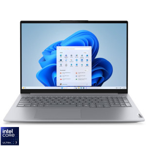 Laptop Lenovo 16 ThinkBook 16 G8 IAL, WUXGA IPS, Procesor Intel® Core™ Ultra 7 255H (24M Cache, up to 5.10 GHz), 16GB DDR5, 512GB SSD, Intel Integrated Graphics, Win 11 Pro, Arctic Grey