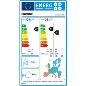 Heinner Crystal HAC-CR24WHN, 24000 BTU, Clasa A++, Inverter