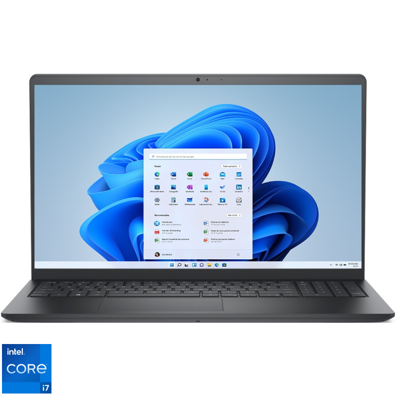 Laptop DELL 15.6'' Vostro 3530, FHD 120Hz, Procesor Intel® Core™ i7-1355U (12M Cache, up to 5.00 GHz), 8GB DDR4, 512GB SSD, GeForce MX550 2GB, Win 11 Pro, Carbon Black, 3Yr ProSupport