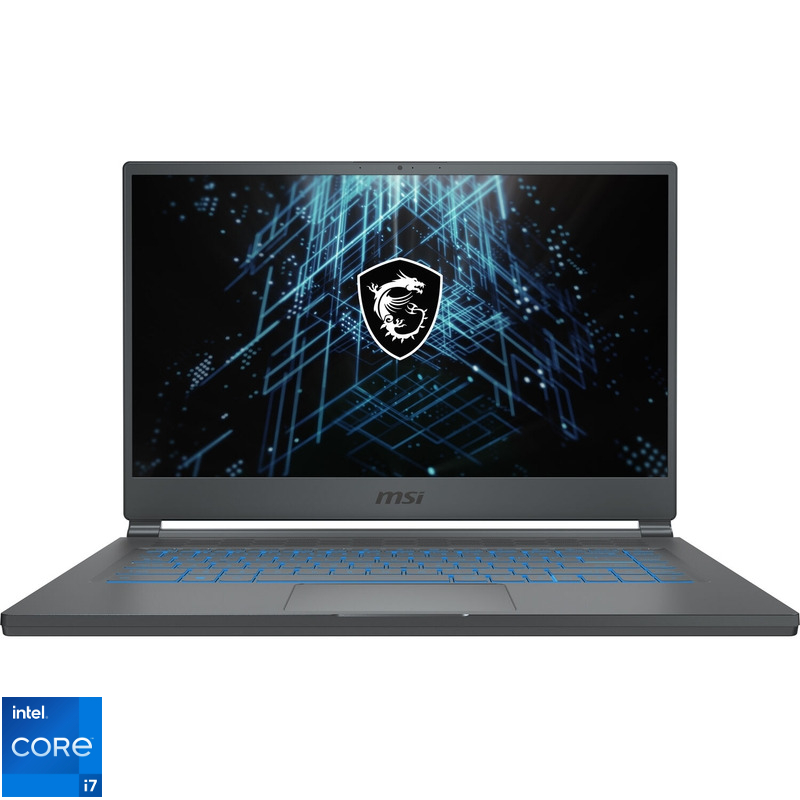 Laptop MSI Gaming 15.6'' Stealth 15M A11SDK, FHD 144Hz, Procesor Intel® Core™ i7-1185G7 (12M Cache, up to 4.80 GHz, with IPU), 16GB DDR4, 1TB SSD, GeForce GTX 1660 Ti 6GB, No OS, Carbon Gray