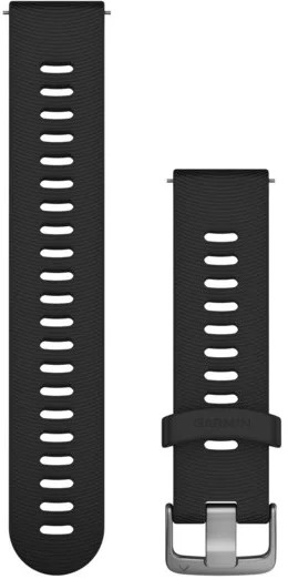 Curea Garmin QuickFit, 20 mm, Silicon, Black pentru Approach S40/D2 Air/Forerunner Series/Venu Series/ Vivoactive 3 Series/Vivomove Series