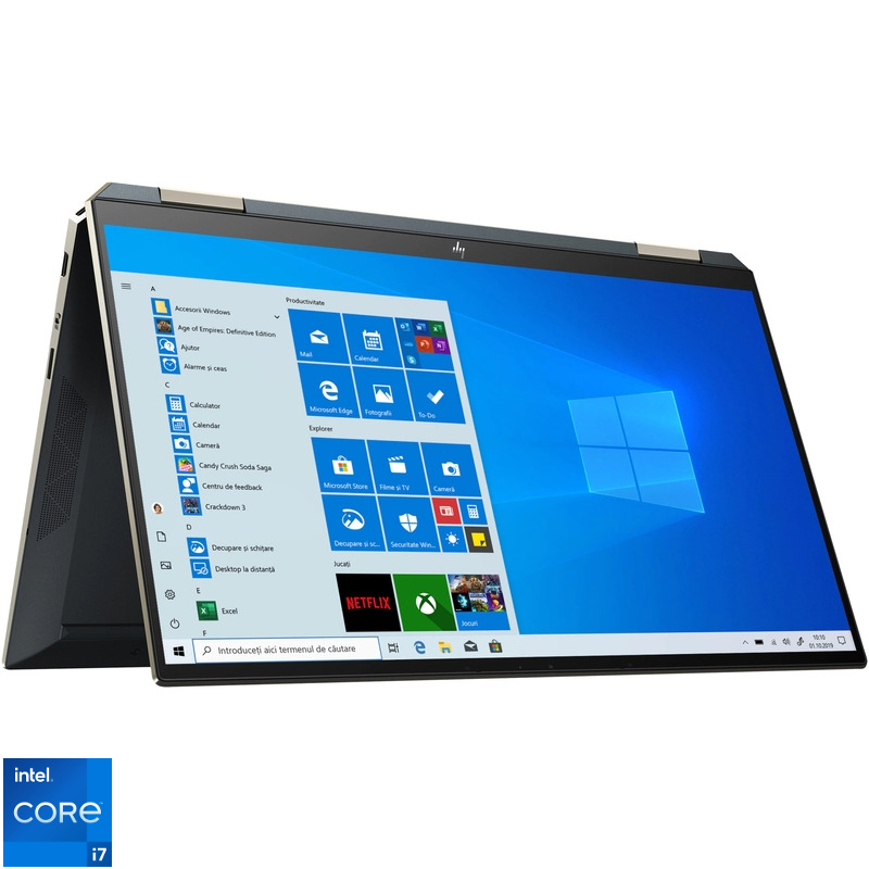 Ultrabook HP 13.3” Spectre x360 13-aw2009nn, FHD IPS Touch, Procesor Intel® Core™ i7-1165G7 (12M Cache, up to 4.70 GHz, with IPU), 16GB DDR4, 512GB SSD, Intel Iris Xe, Win 10 Home, Poseidon Blue HP imagine noua idaho.ro