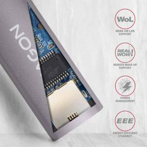 AXAGON 1x USB 3.2 Tip C Male - 1x RJ-45 Female Gri