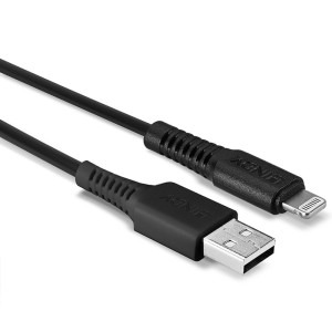 LINDY USB Male la Lightning Male, 1 m, Black