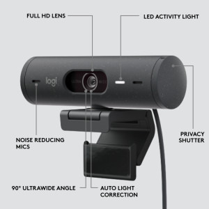 Logitech Brio 500 FHD Autofocus, USB-C, Microfon, Graphite