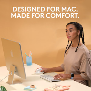 Logitech Lift for Mac, Vertical Ergonomic, Bluetooth, White