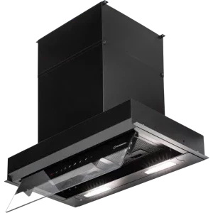 Hota incorporabila Turbionaire integrata TNP60BB, Putere de absorbtie 800 m3/h, Clasa A+, Iluminare LED, Dubla aspiratie, Sticla tratata termic, Tuya, 60 cm, Negru