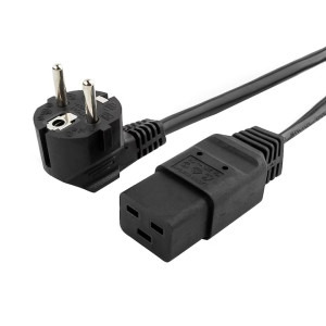 Cablu componente Gembird Power cable 16A Type F - IEC320/C19 1.8m, Negru