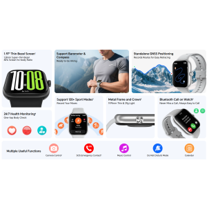 Honor Choice Watch 2 Pro, AMOLED, apel Bluetooth, monitorizare SPO2, autonomie pana la 14 zile, alb