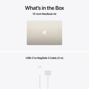 Apple 15.3'' MacBook Air 15 with Liquid Retina, Apple M5 chip (10-core CPU), 24GB, 1TB SSD, Apple M5 10-core GPU, macOS, Starlight, INT keyboard, 2026