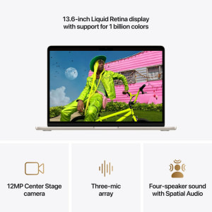 Apple 13.6'' MacBook Air 13 with Liquid Retina, Apple M5 chip (10-core CPU), 16GB, 512GB SSD, Apple M5 8-core GPU, macOS, Starlight, US keyboard, 2026