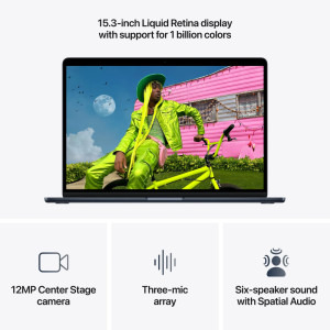 Apple 15.3'' MacBook Air 15 with Liquid Retina, Apple M5 chip (10-core CPU), 32GB, 512GB SSD, Apple M5 10-core GPU, macOS, Midnight, INT keyboard, 2026