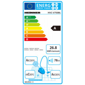 Heinner Sapphire 750 HVC-V750BL, fara sac, 750W, 2.2L, Albastru-Argintiu