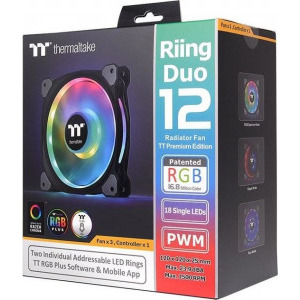 Thermaltake Riing Duo 12 LED RGB TT Premium Edition 120mm 3 Fan Pack