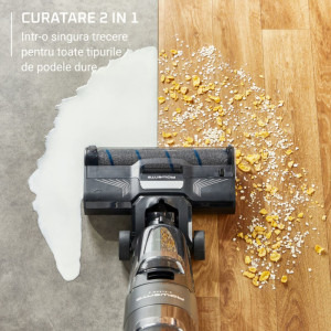 Rowenta X-Clean 4 GZ5037WO, vertical cu mop, 0.45 L + 0.73L, Negru/Gri