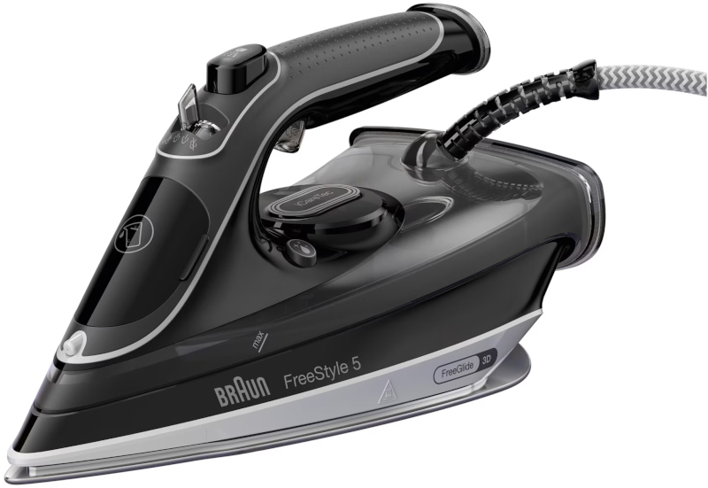 Braun 2800W, Fier de calcat FreeStyle 5 SI5188BK, 50g/min, Negru